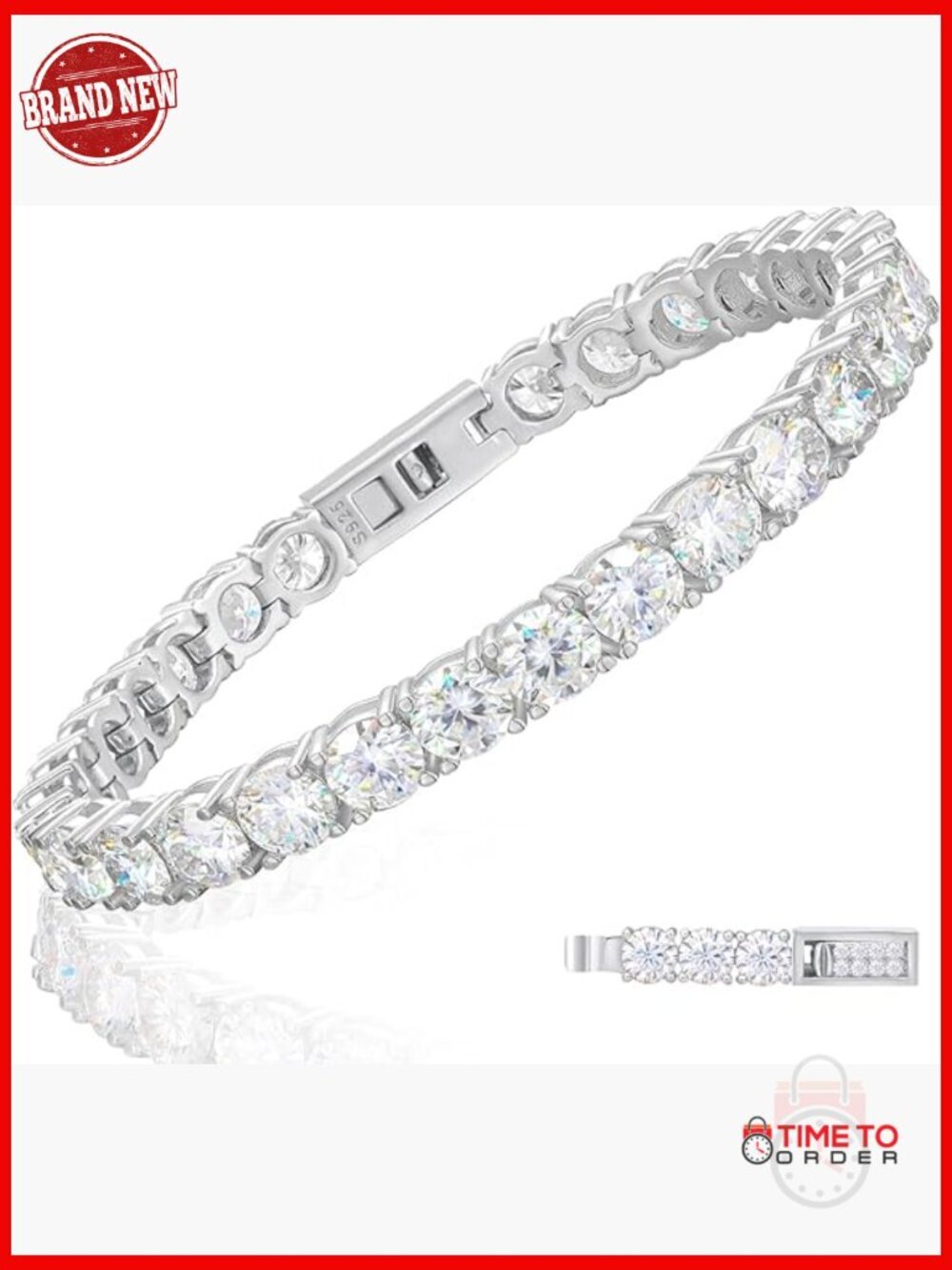 Moissanite Tennis Bracelet 5.82CT Sterling Silver 18K Gold Plated